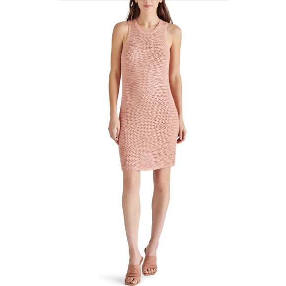 Steve Madden Ronnie Sweater Dress – Peach Knit Sleeveless - Picture 1 of 2